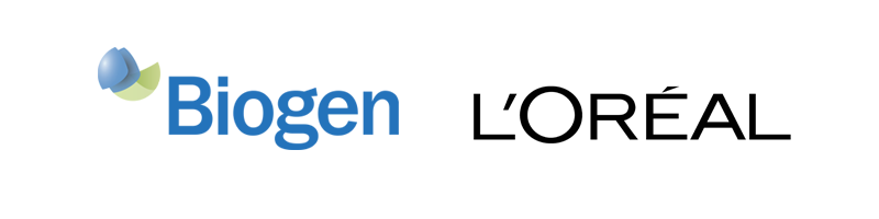 logos biogen et l'oréal