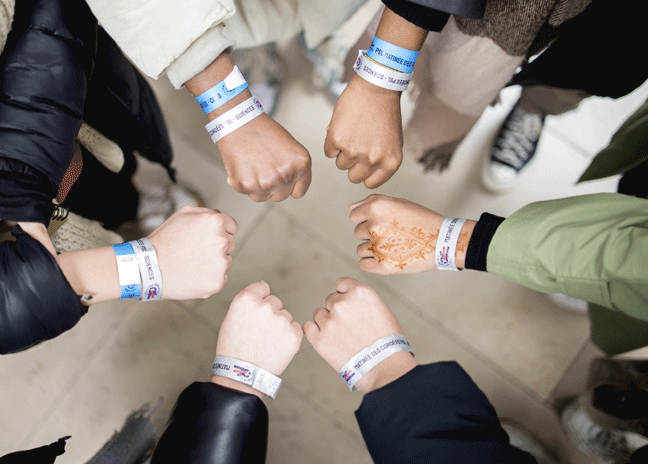 Bracelets des lycéens participants à la matinée Cordées de l'Université PSL - 28 janvier 2023