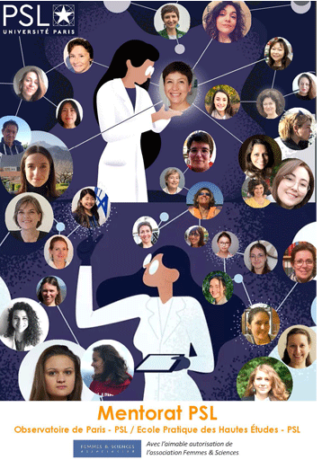 Affiche du programme de mentorat Femmes et Sciences PSL 2022